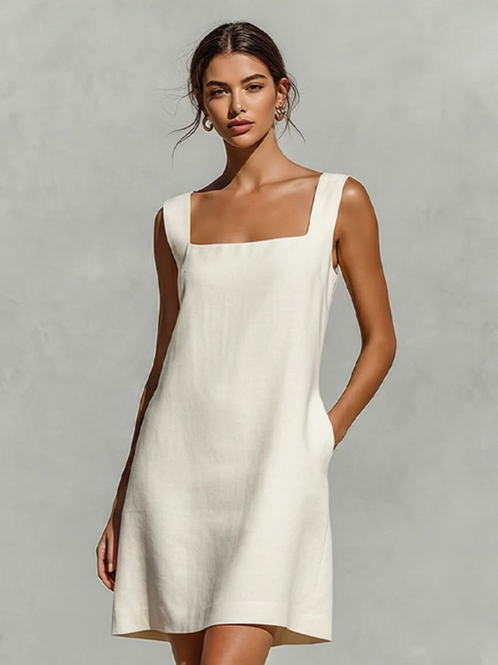 Loren - Vestido Mini Sem Mangas em Linha A
