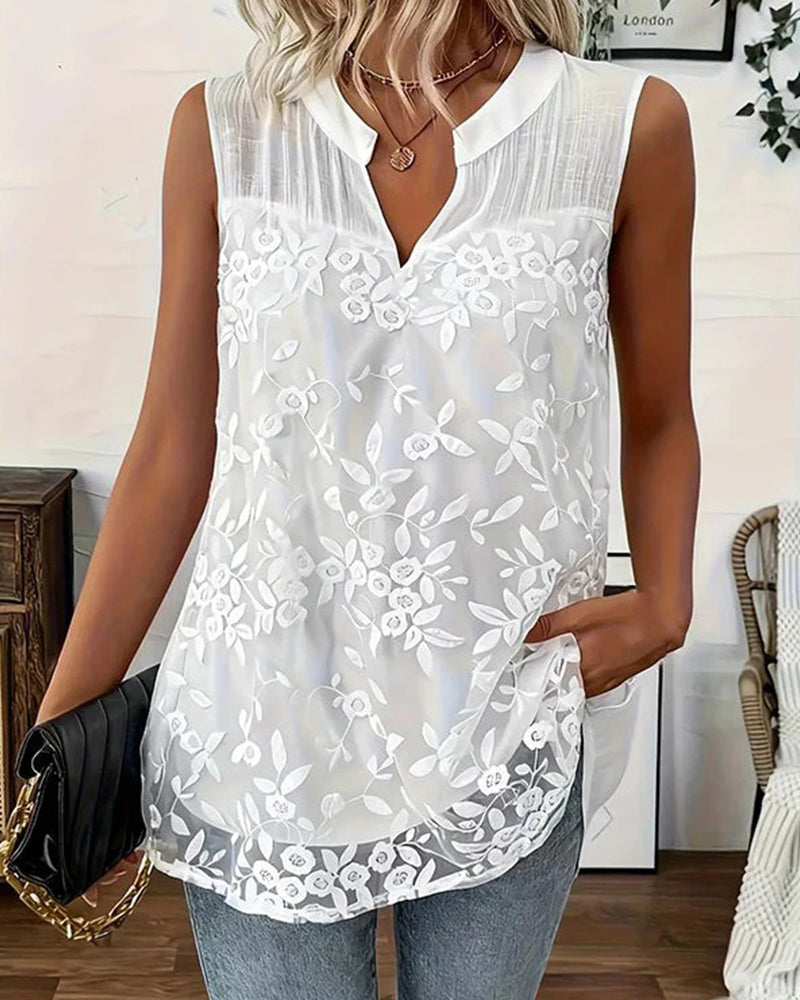 Shilika - Camisola Sem Mangas Com Padrão Floral