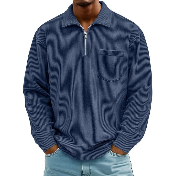 Quenton - Camisola Com Meio Fecho e Bolso no Peito