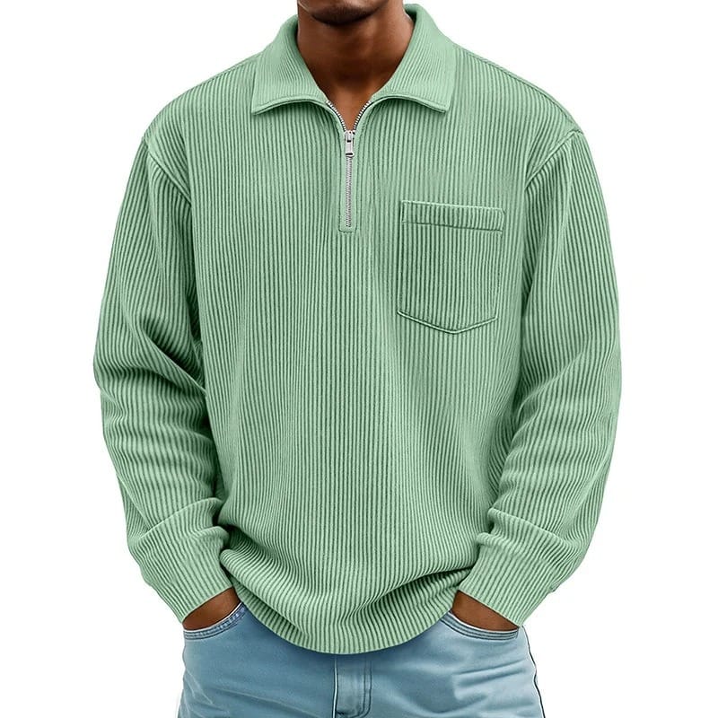 Quenton - Camisola Com Meio Fecho e Bolso no Peito