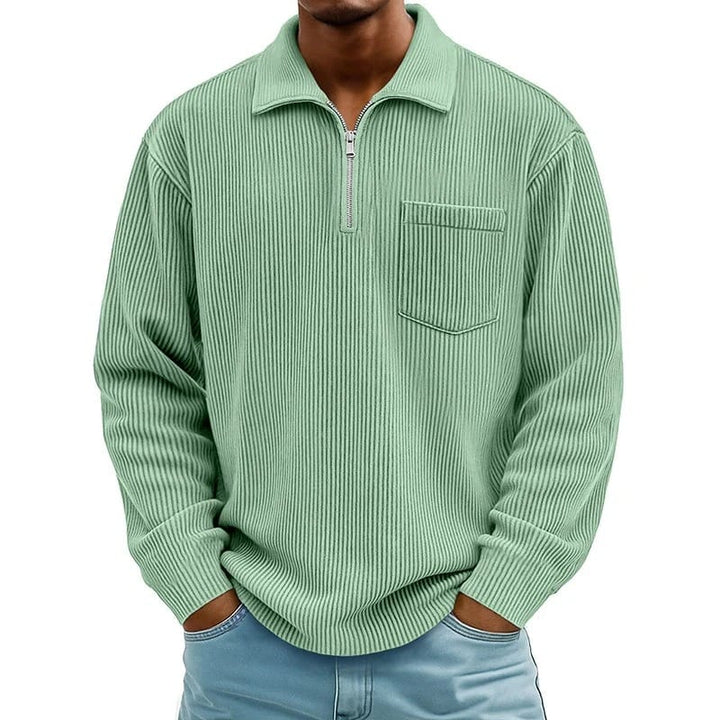 Quenton - Camisola Com Meio Fecho e Bolso no Peito