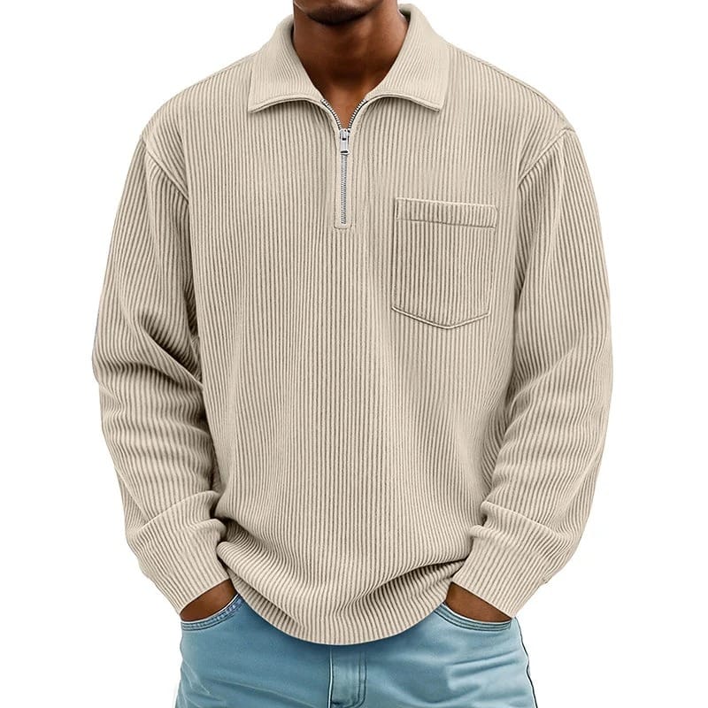 Quenton - Camisola Com Meio Fecho e Bolso no Peito