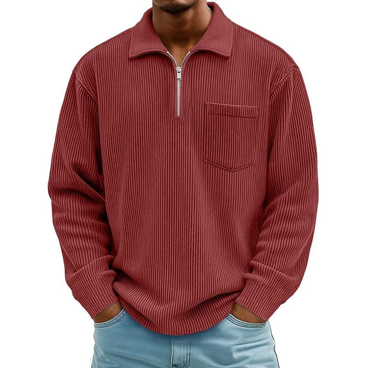 Quenton - Camisola Com Meio Fecho e Bolso no Peito