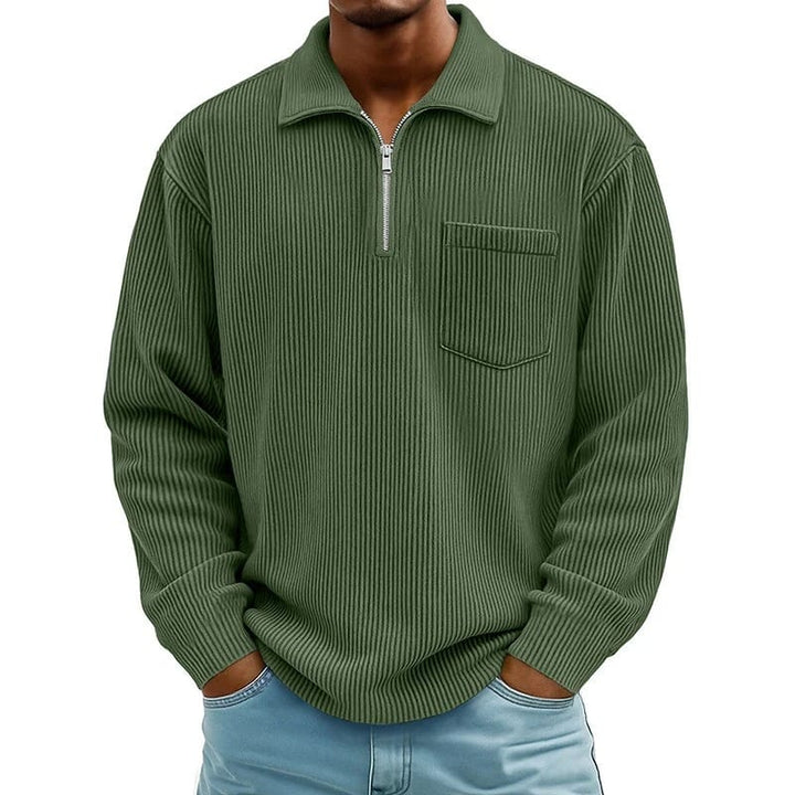 Quenton - Camisola Com Meio Fecho e Bolso no Peito