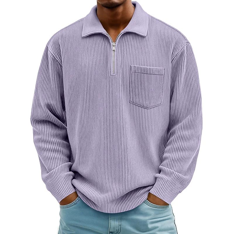 Quenton - Camisola Com Meio Fecho e Bolso no Peito
