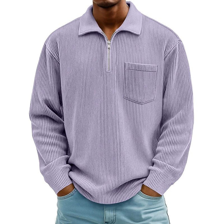 Quenton - Camisola Com Meio Fecho e Bolso no Peito