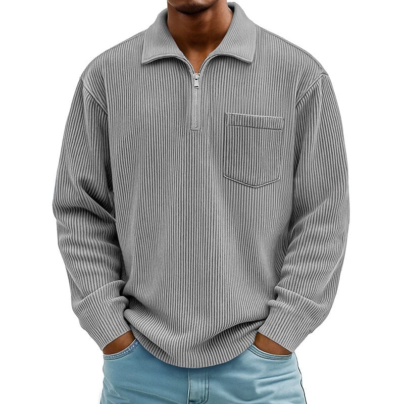 Quenton - Camisola Com Meio Fecho e Bolso no Peito