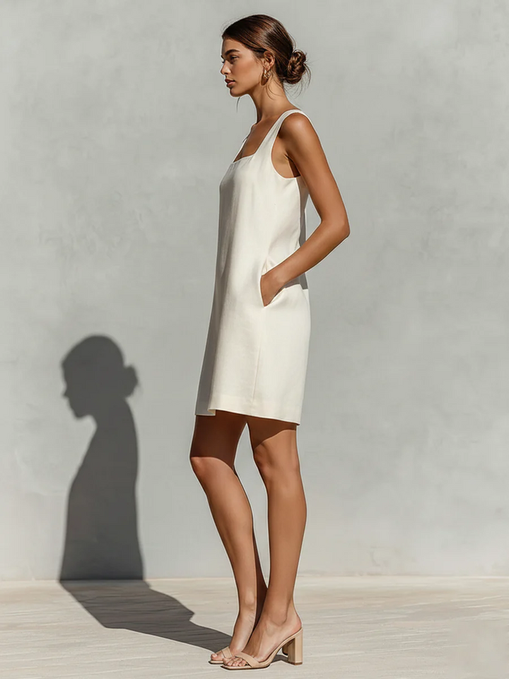 Loren - Vestido Mini Sem Mangas em Linha A