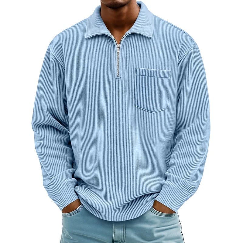 Quenton - Camisola Com Meio Fecho e Bolso no Peito