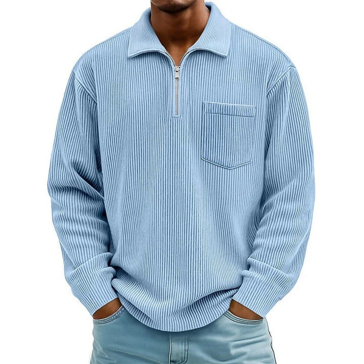 Quenton - Camisola Com Meio Fecho e Bolso no Peito