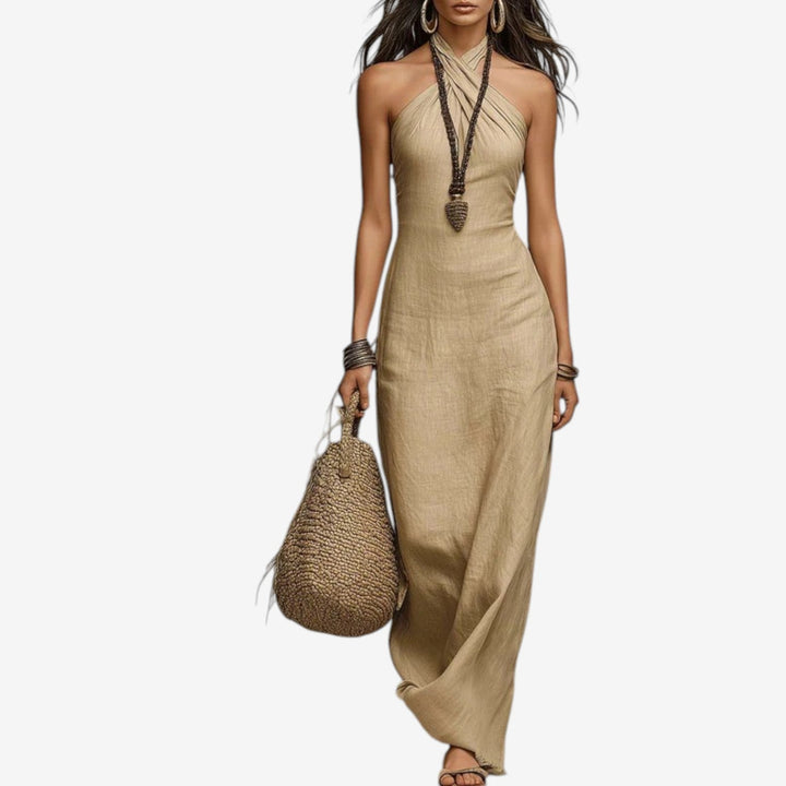 Nitisha - Vestido Maxi Com Decote Cruzado