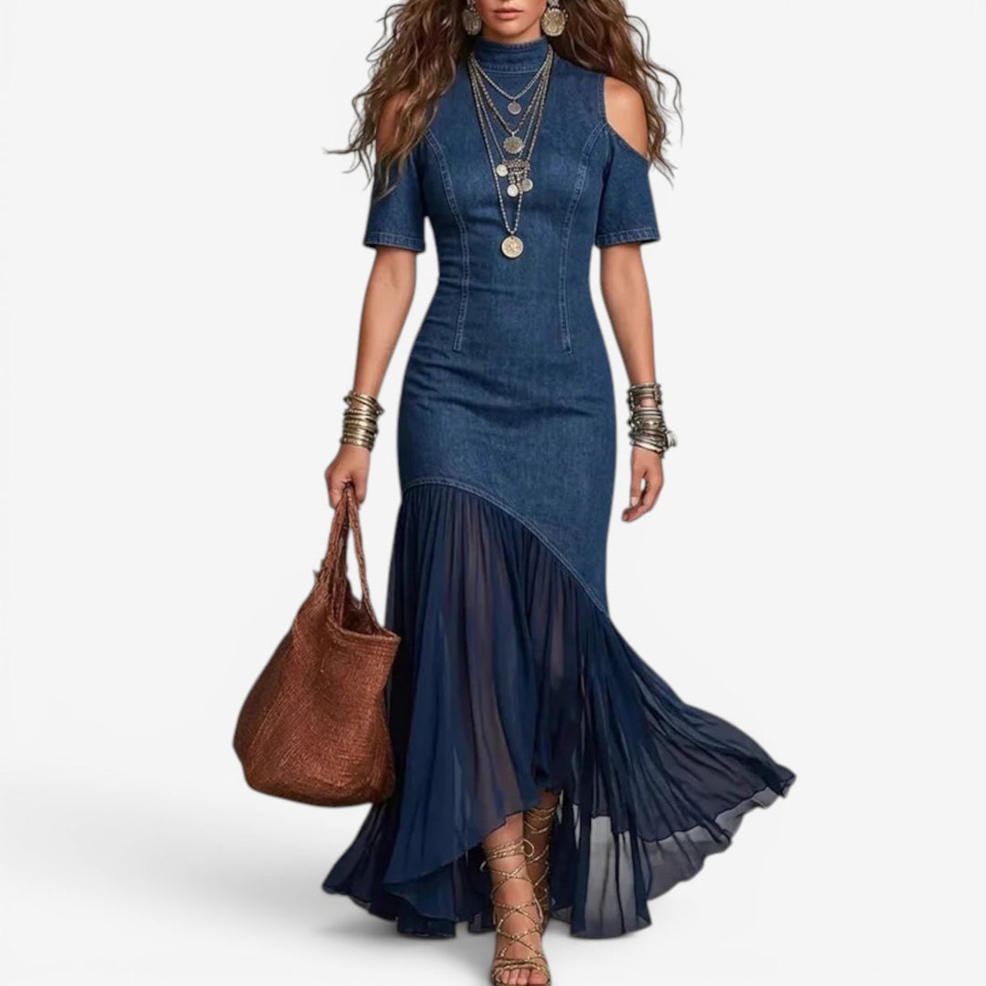 Lyttia - Vestido Longo Em Ganga