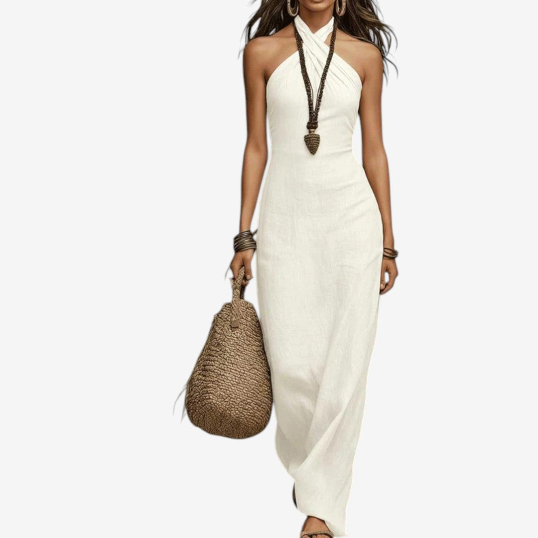 Nitisha - Vestido Maxi Com Decote Cruzado