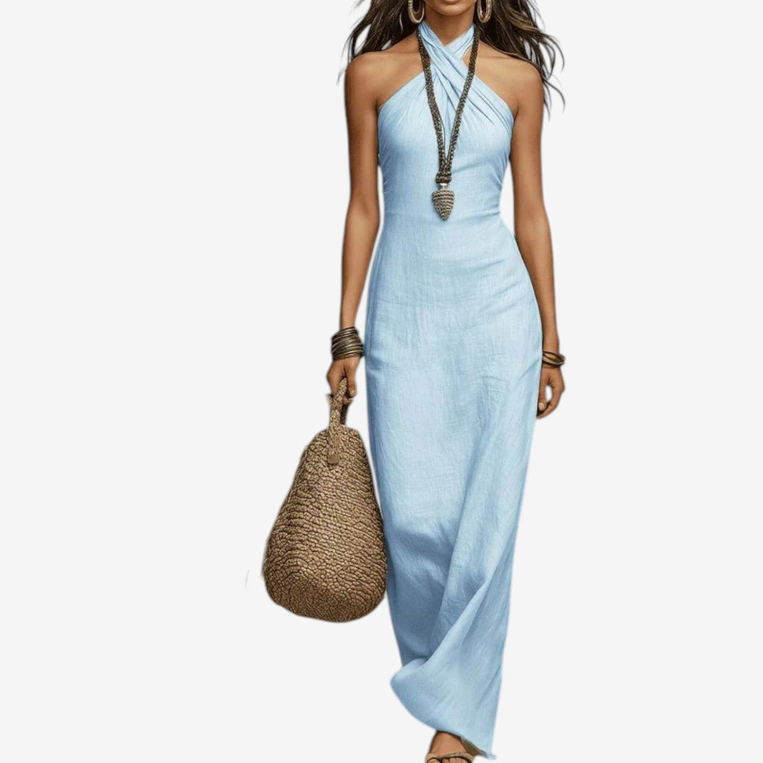 Nitisha - Vestido Maxi Com Decote Cruzado