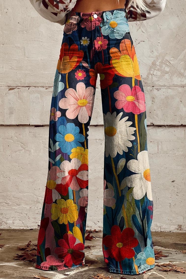 Mailin - Calças Largas Com Estampado