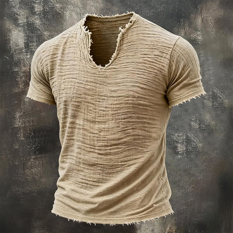 Pavel - T-shirt Vintage Com Decote Em V