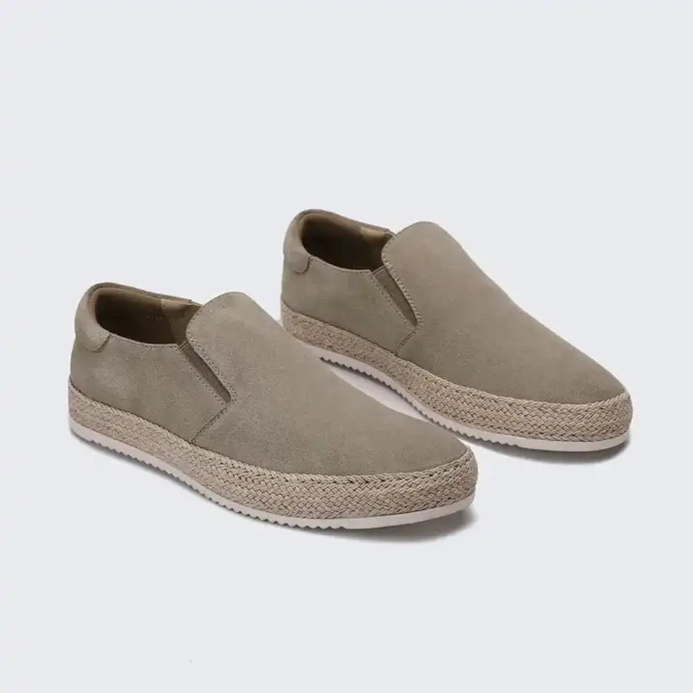 Hanya - Sapatos Slip on em Camurça Com Sola de Alpargata