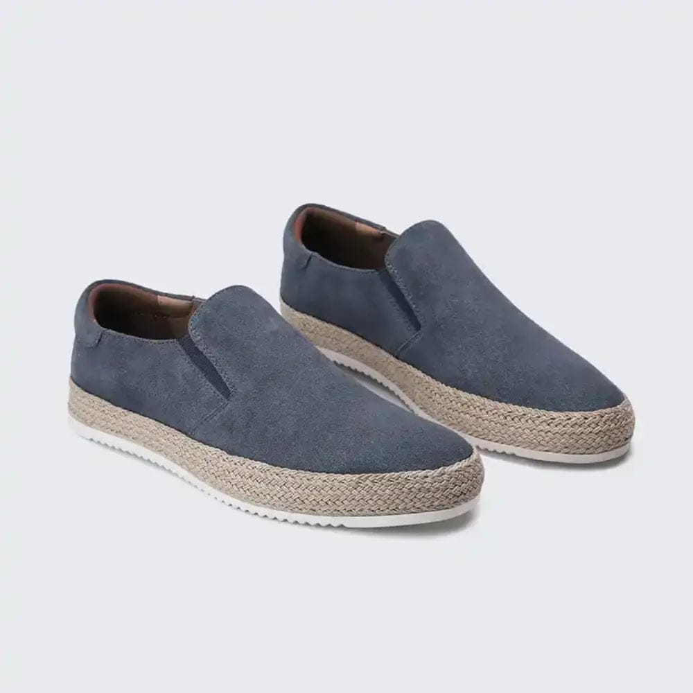 Hanya - Sapatos Slip on em Camurça Com Sola de Alpargata