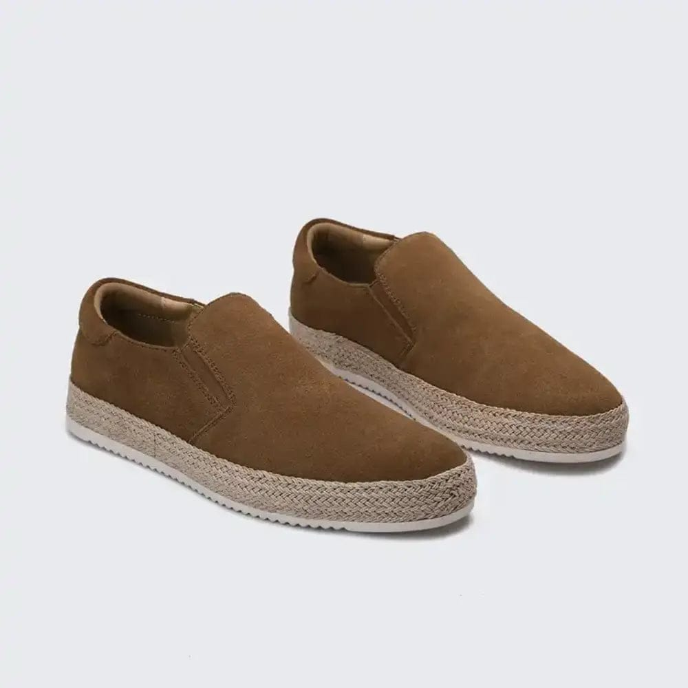 Hanya - Sapatos Slip on em Camurça Com Sola de Alpargata
