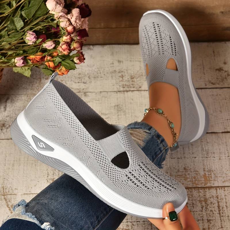 Haniya - Ténis Slip on Em Malha Respirável