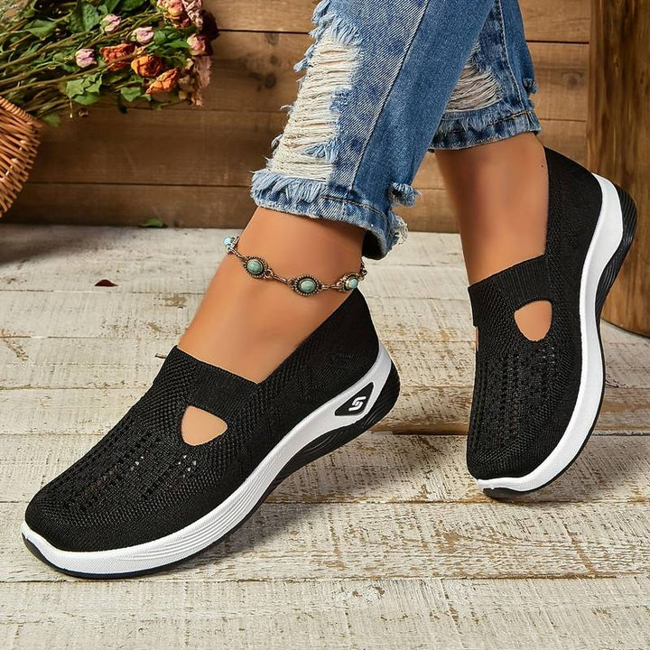 Haniya - Ténis Slip on Em Malha Respirável