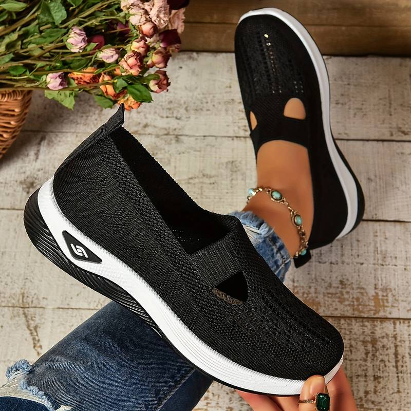 Haniya - Ténis Slip on Em Malha Respirável