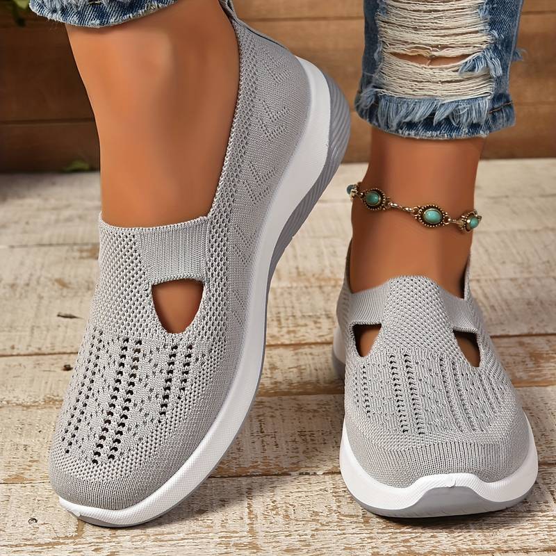 Haniya - Ténis Slip on Em Malha Respirável