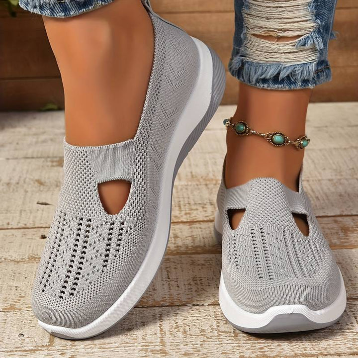 Haniya - Ténis Slip on Em Malha Respirável