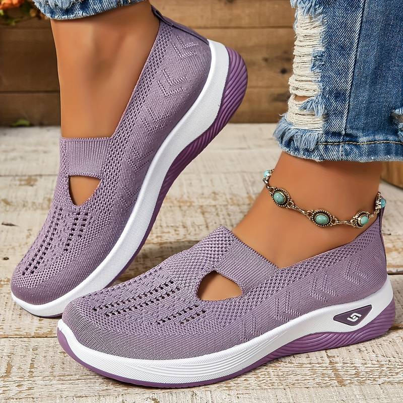 Haniya - Ténis Slip on Em Malha Respirável