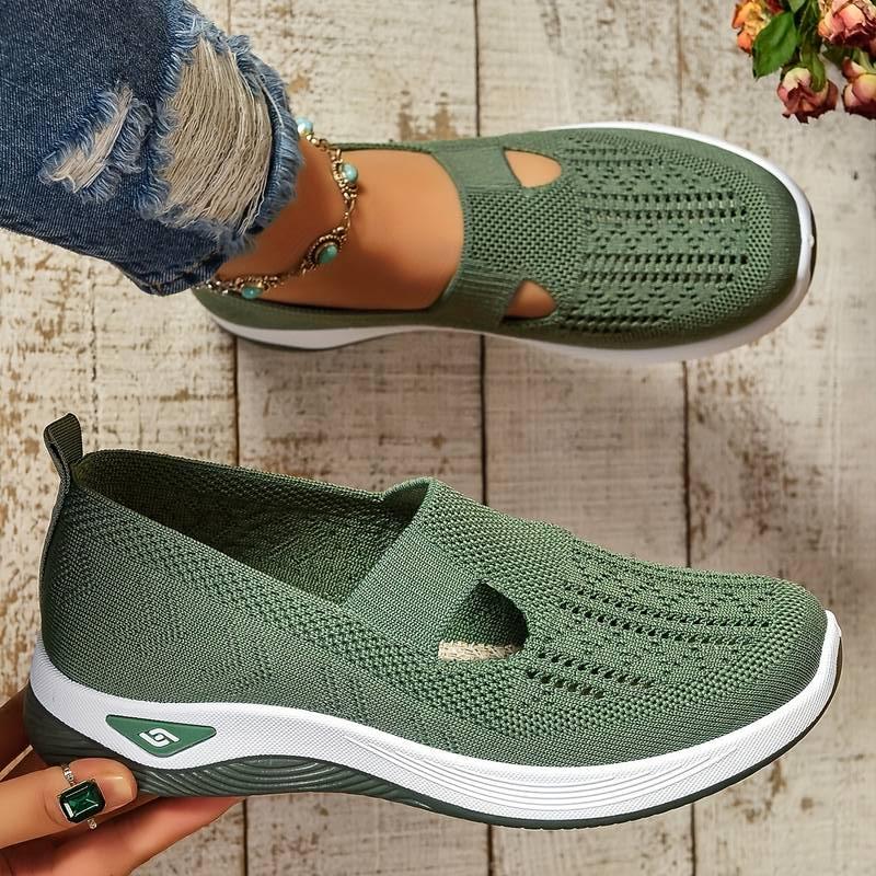 Haniya - Ténis Slip on Em Malha Respirável