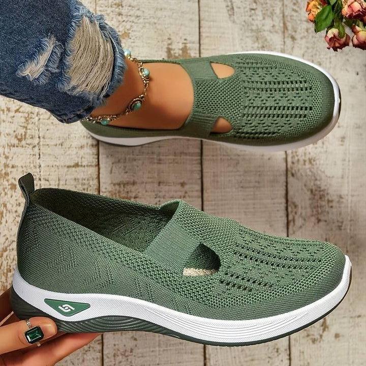 Haniya - Ténis Slip on Em Malha Respirável