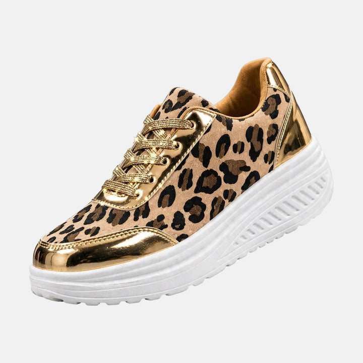 Alika - Ténis Com Cunha E Estampado De Leopardo