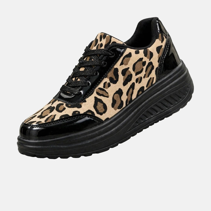 Alika - Ténis Com Cunha E Estampado De Leopardo