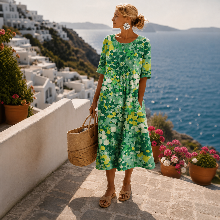 Slaina - Vestido Midi Com Padrão Floral