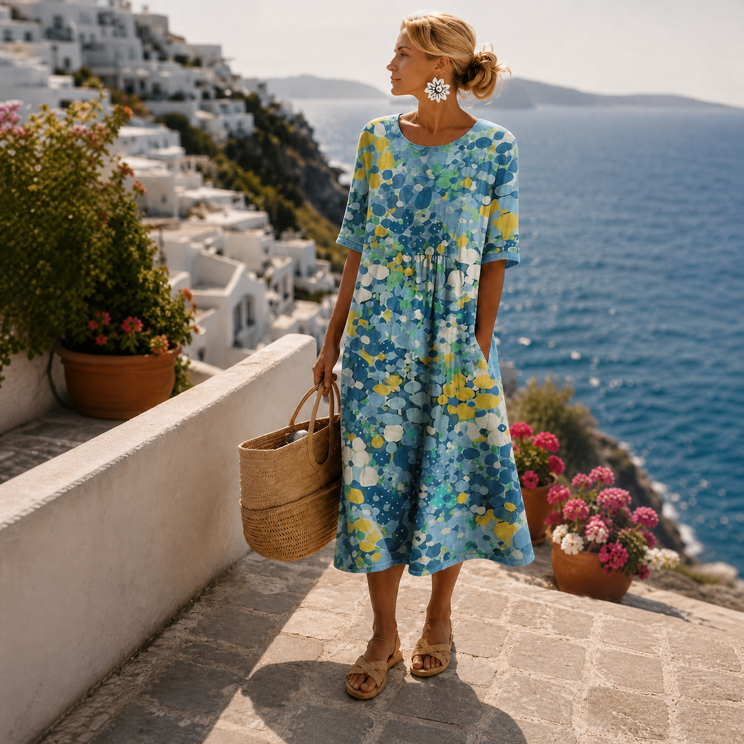 Slaina - Vestido Midi Com Padrão Floral