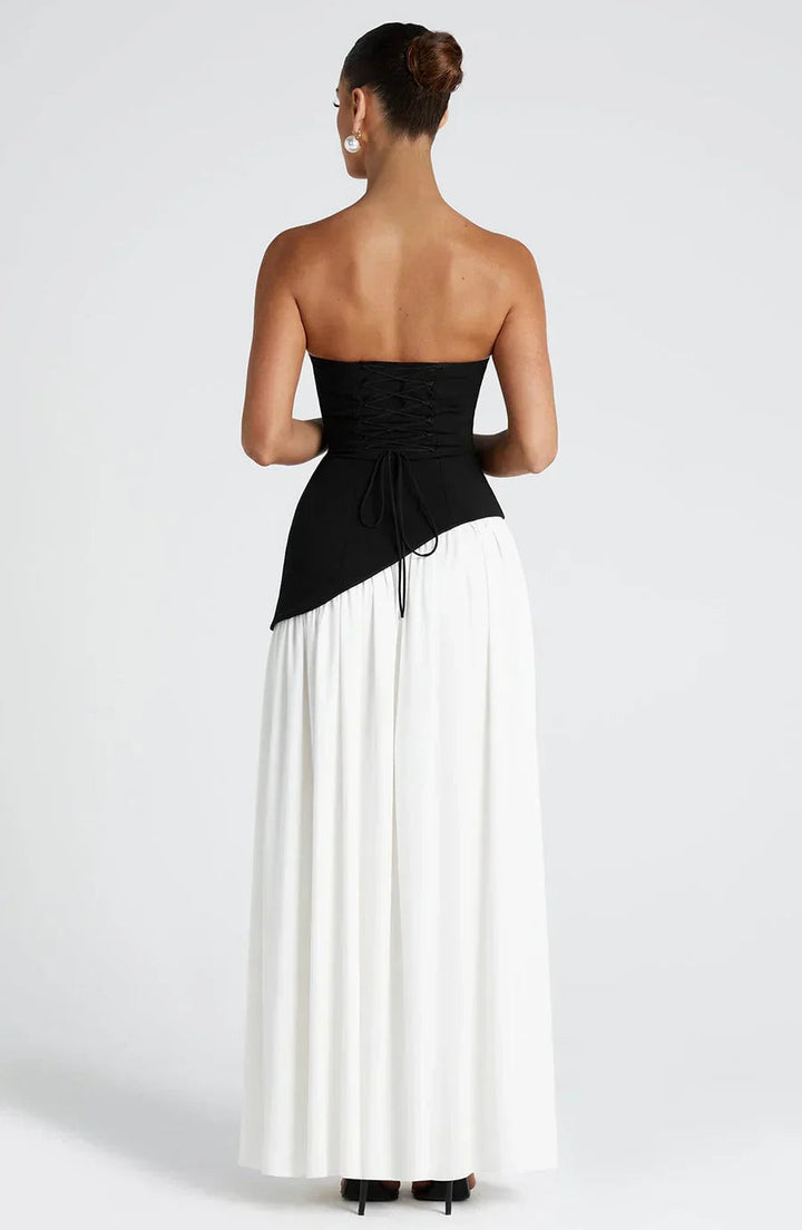 Zalfaa - Vestido Longo Elegante Sem Mangas