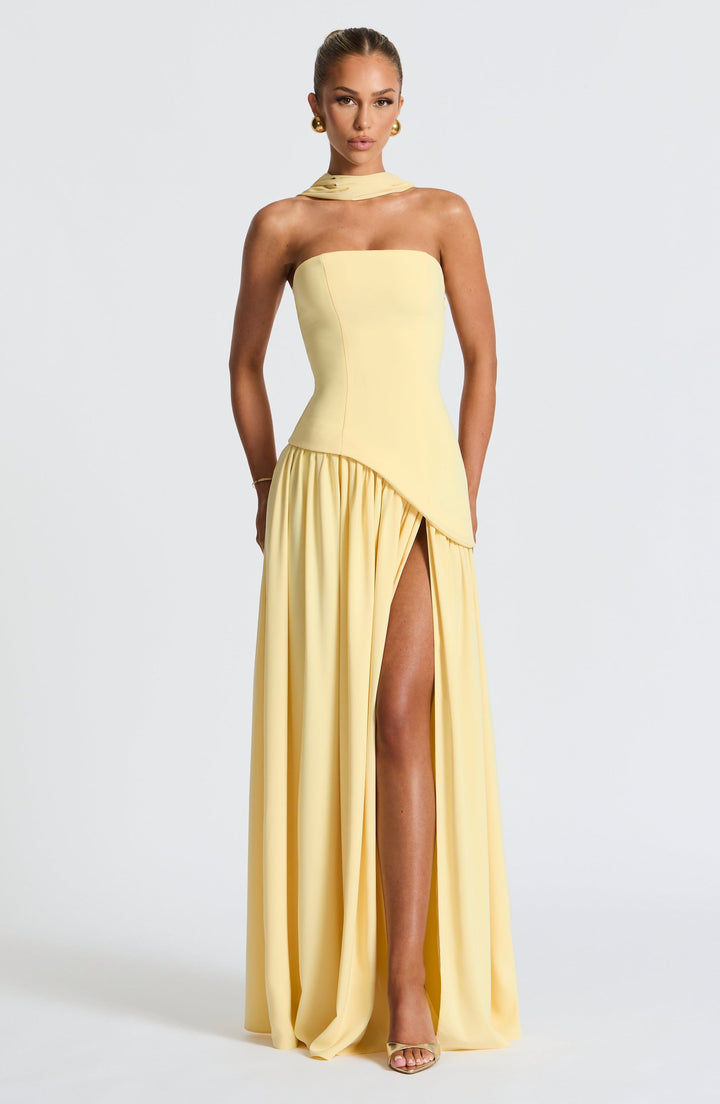 Zalfaa - Vestido Longo Elegante Sem Mangas