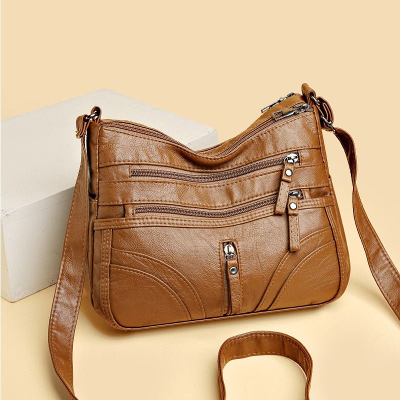 Brendiena - Mala Casual Vintage em Pele