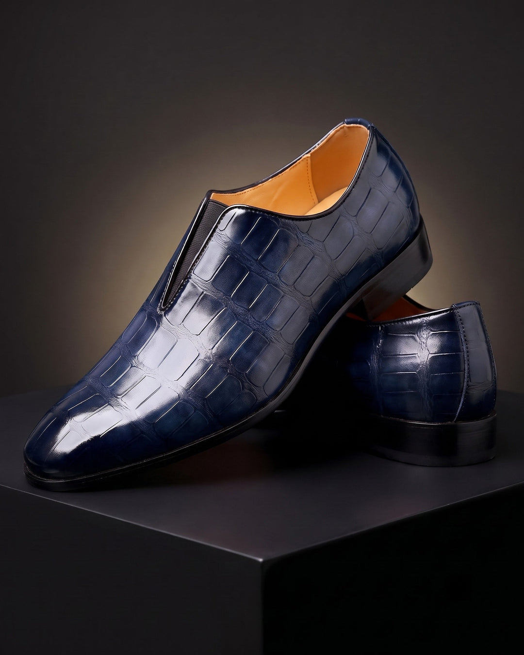 Amphon - Mocassins Com Textura de Crocodilo e Ajuste Sem Atacadores