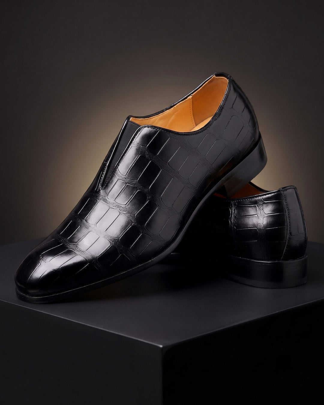 Amphon - Mocassins Com Textura de Crocodilo e Ajuste Sem Atacadores