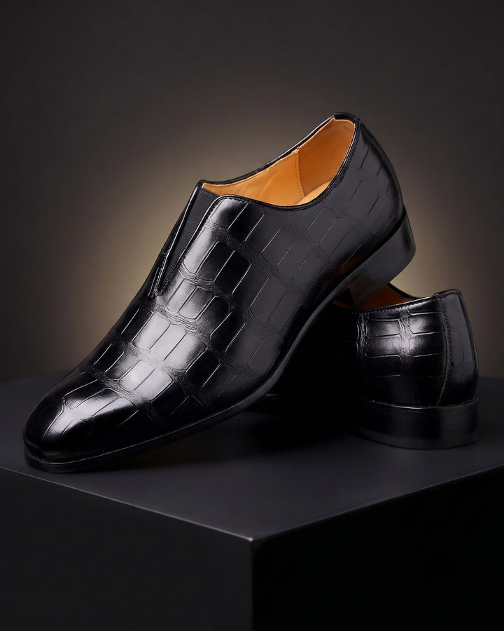 Amphon - Mocassins Com Textura de Crocodilo e Ajuste Sem Atacadores