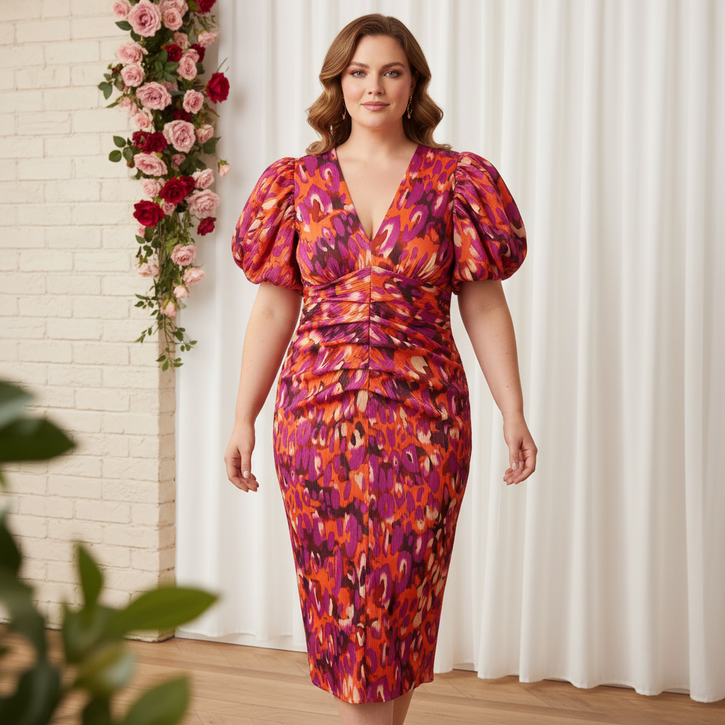 Lonica - Vestido Elegante Com Decote em V
