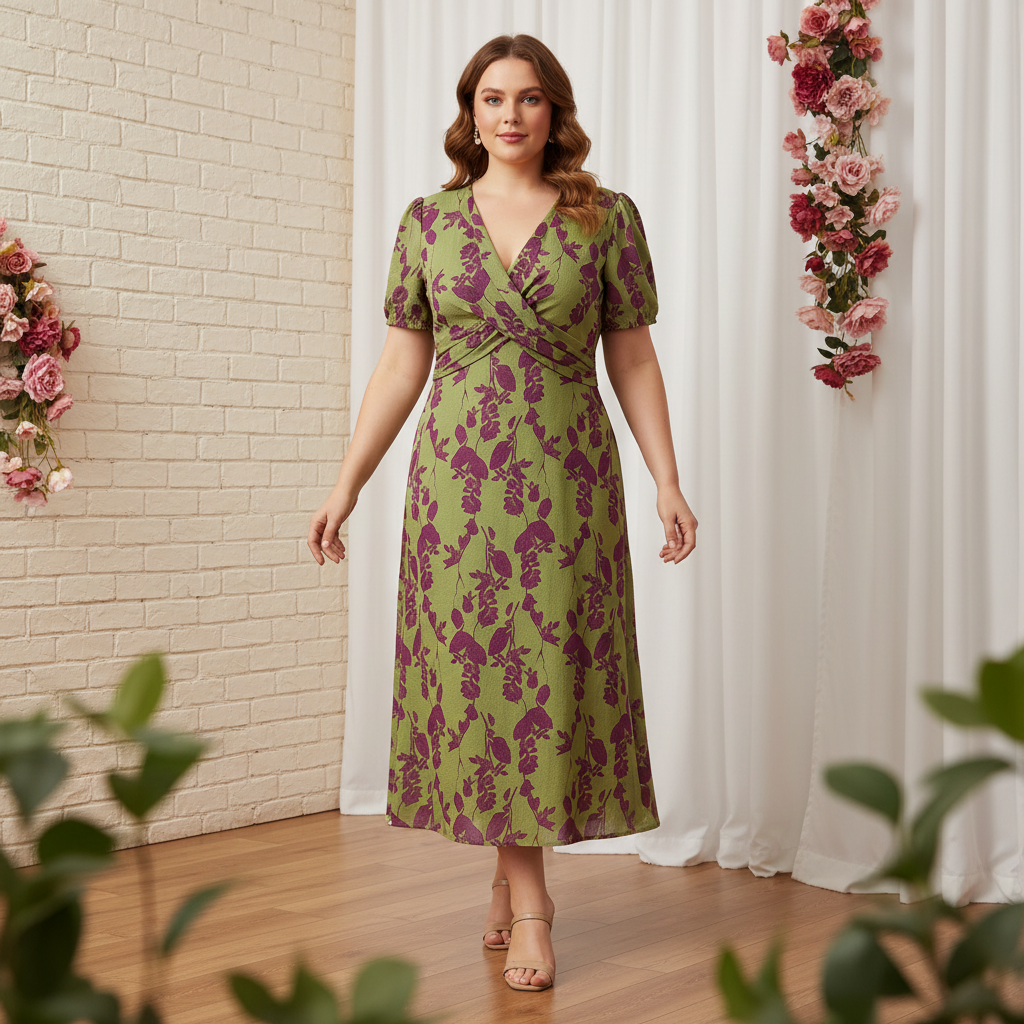 Lonica - Vestido Elegante Com Decote em V