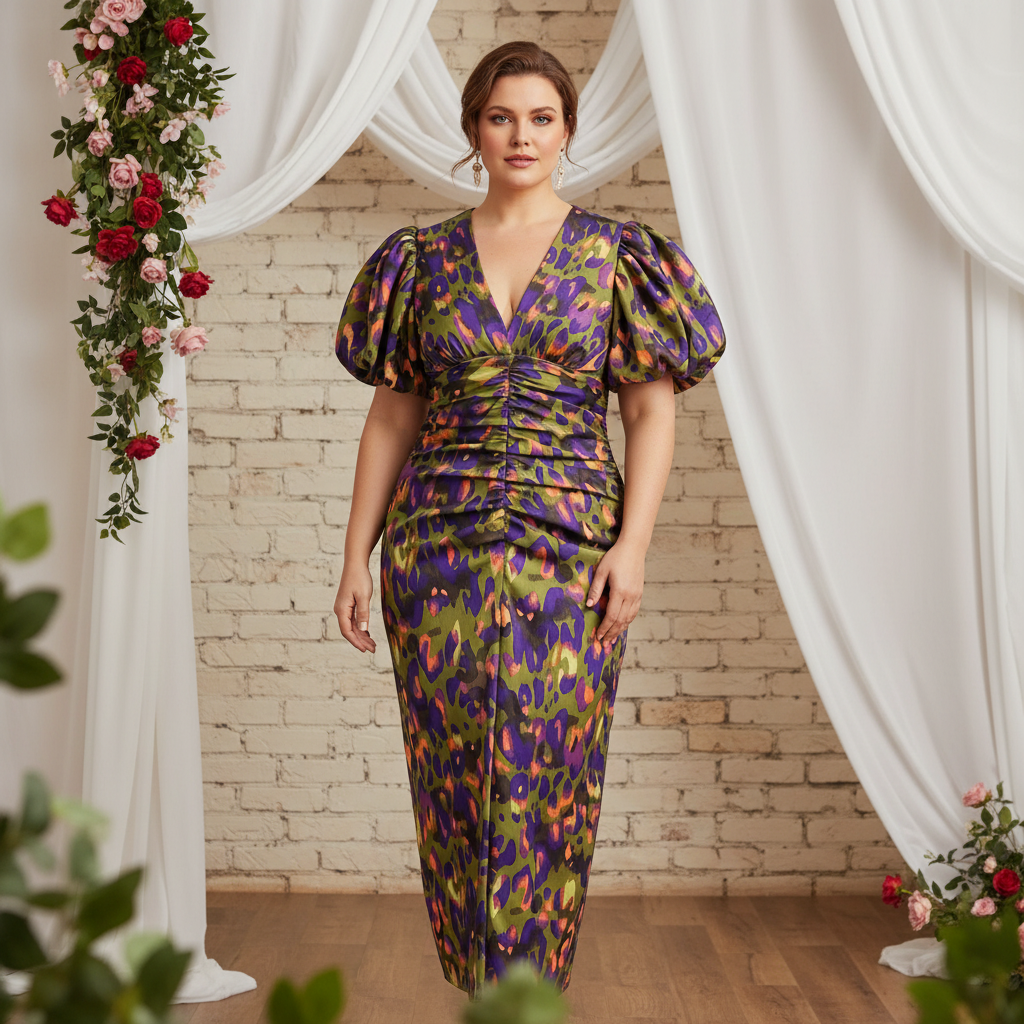 Lonica - Vestido Elegante Com Decote em V