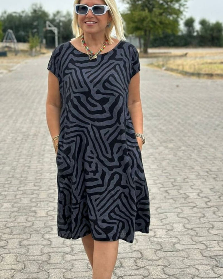 Dorothee - Vestido De Algodão Macio Com Bolsos Laterais