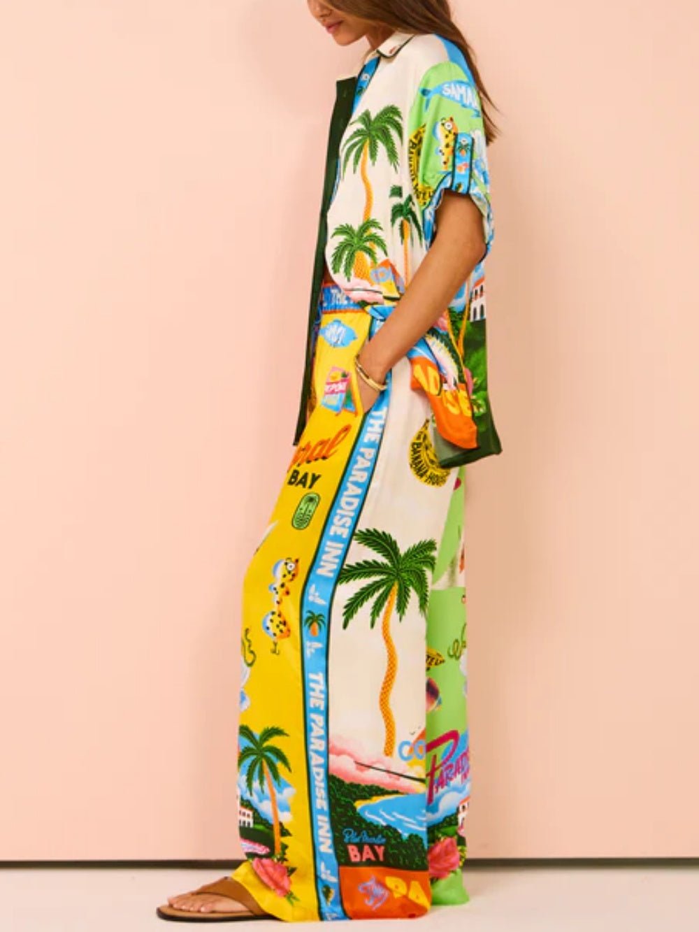 Renila - Conjunto Estampado Estilo De Verão em Praia Do Sol