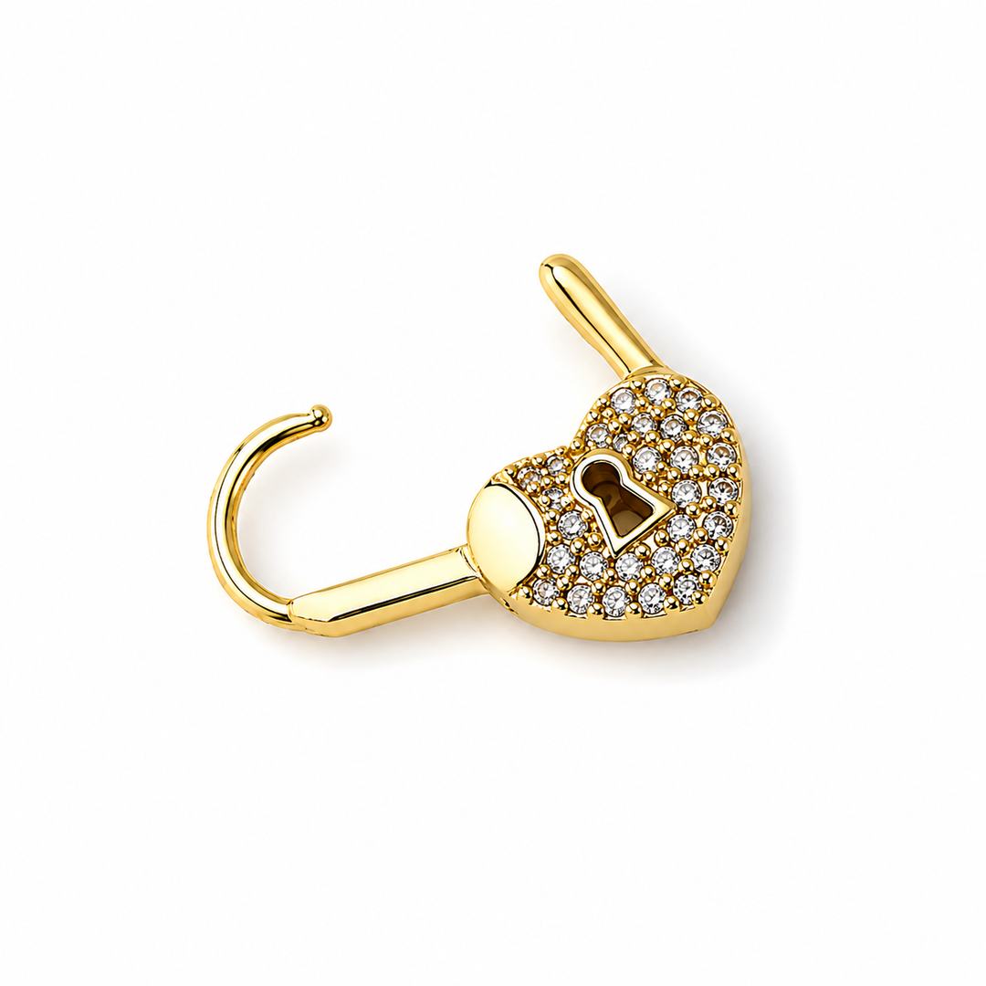 Koolen -   Brincos De Argola Mini Com Fecho Em Forma De Coração