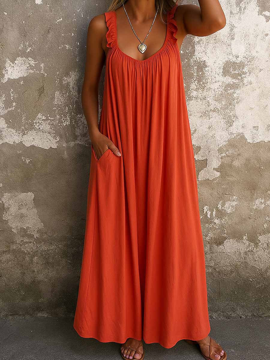 Nadjaa - Vestido Maxi Leve E Esvoaçante
