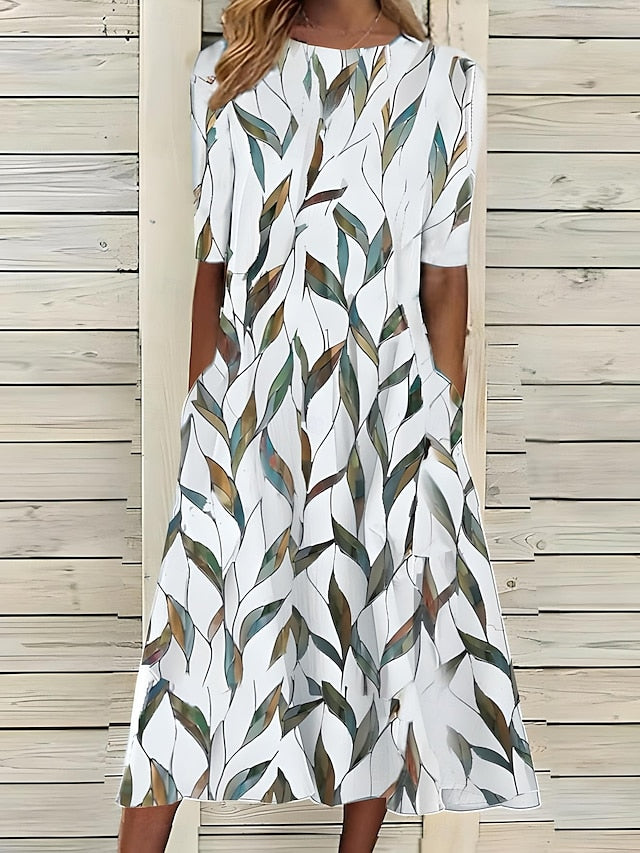 Kwanza - Vestido Midi Esvoaçante Com Estampado Floral