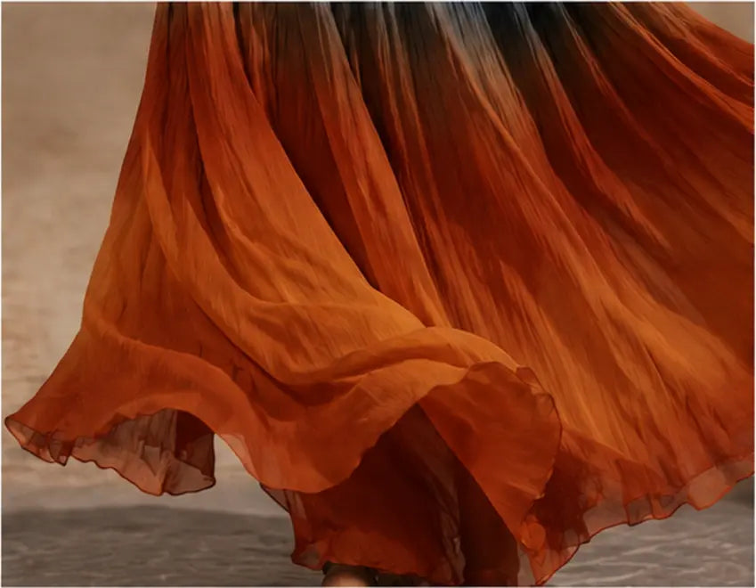 Naeela - Vestido Maxi Com Decote Halter/em V e Efeito Ombre